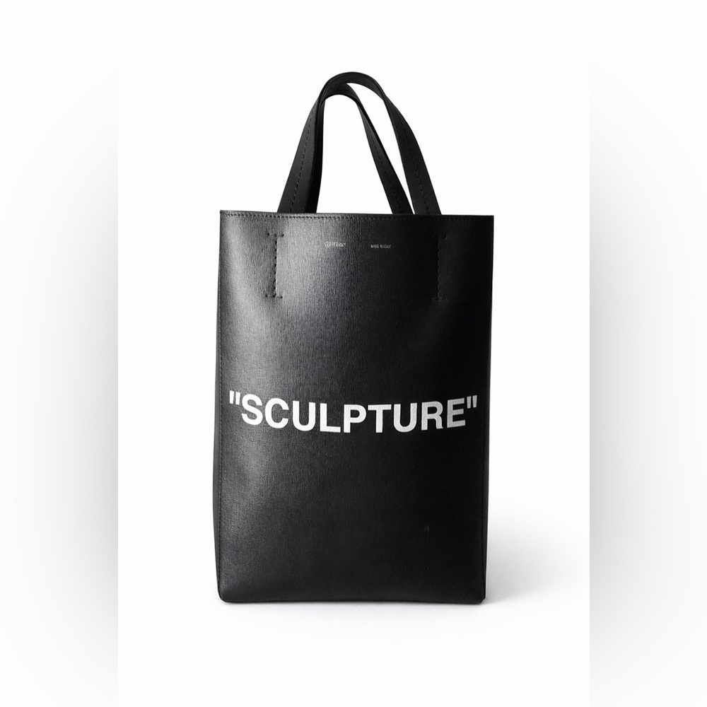 OFF-WHITE Black and White Bucket Bag
